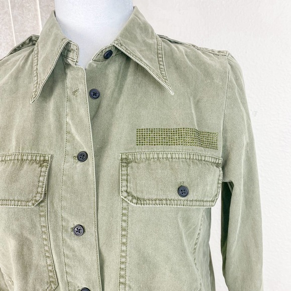 Zadig and Voltaire Toast Mili Green Military Shacket Shirt Size XS - Picture 7 of 14